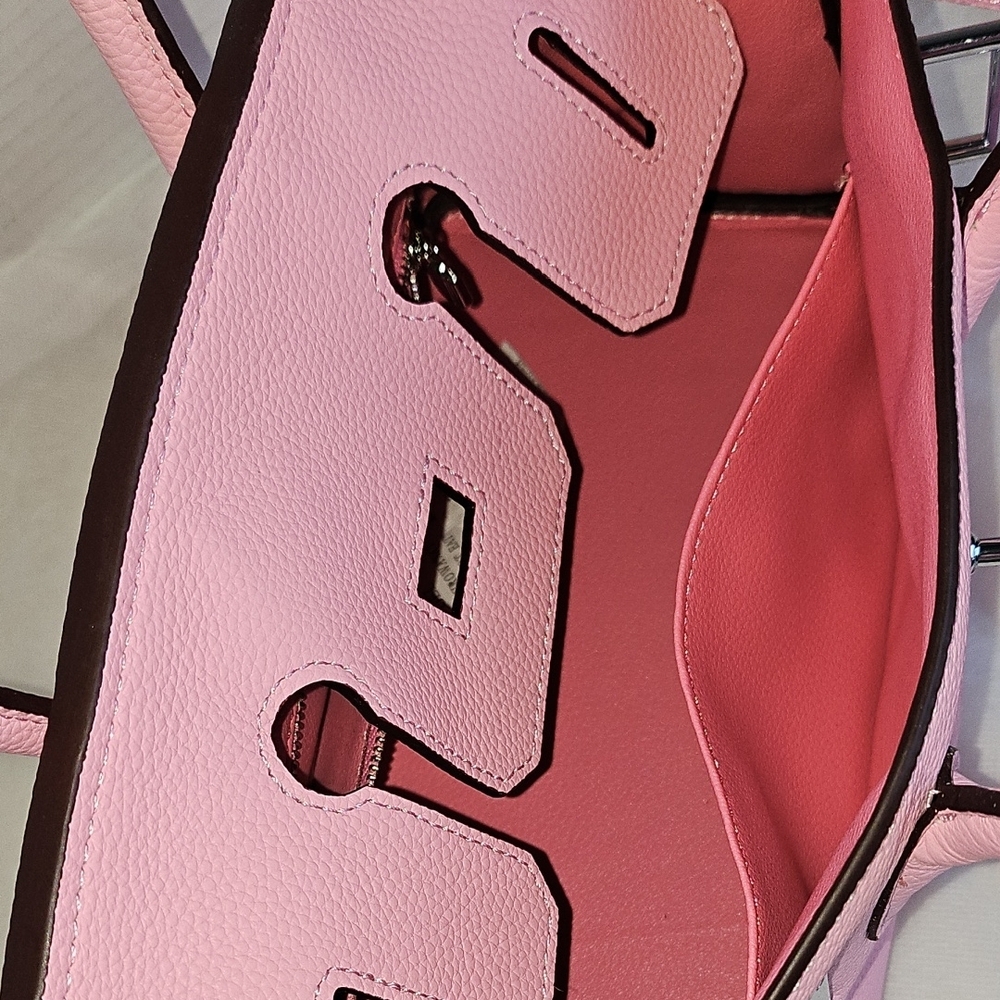 Pink Leather Top Handle bag (Shoulder Birkin Style) - Picture 4 of 11